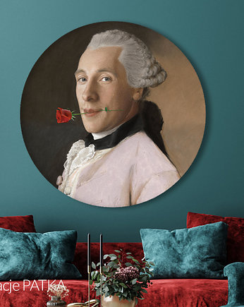 The man with the rose  - okrągły obraz, Dekoracje PATKA Patrycja Kita
