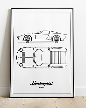 Plakat Legendy Motoryzacji - Lamborghini Miura, Peszkowski Graphic