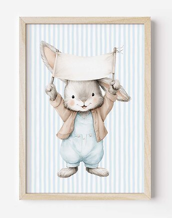 Plakat Na Ścianę Dla Chłopca Niebieskie króliczki nr. 10, Dekoracjan
