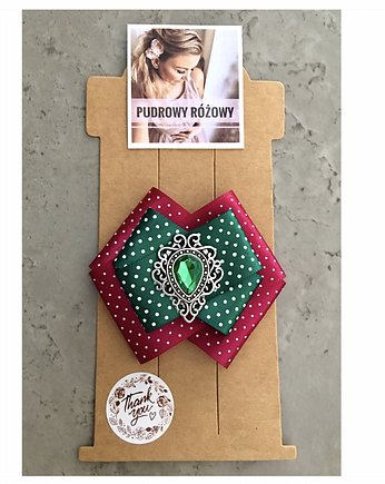 Świąteczna Biżuteryjna spinka do włosów NEW, Pudrowy Różowy