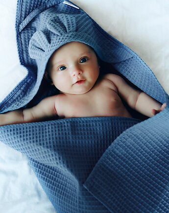 Okrycie Kąpielowe z Kapturkiem Ręcznik Bawełna 75x75cm NAVY od BabyU, Sleepdo