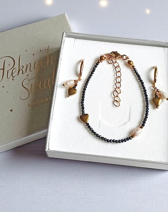 KOMPLET noc kairu i perła : delikatny, uroczy komplet na prezent, kaktusia