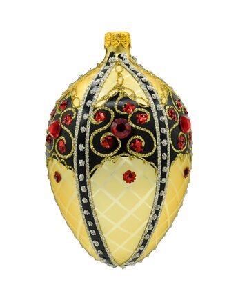 Bombka choinkowa: Ekskluzywne jajo Faberge z czarnym ornamentem: złote, Syn Bombkarza