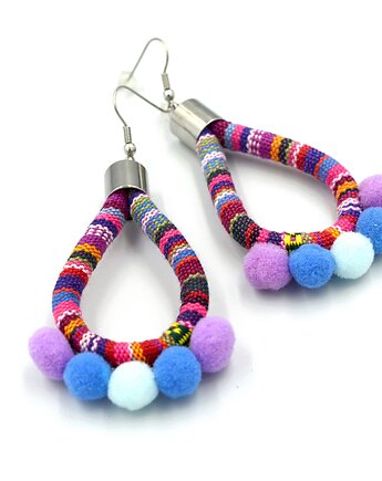 Kolczyki boho MASAYAS POMPONS, Beezoo