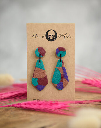 Kolczyki Zuza - fioletowo-brązowe, LaCzapaKabra.biju