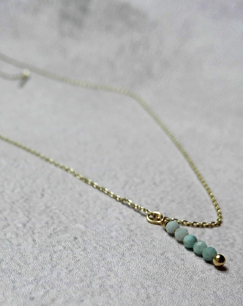 Larimar z Dominikany - delikatny naszyjnik, The Green Goose Studio