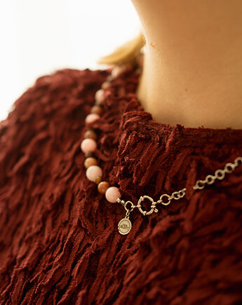 Naszyjnik mix koraliki i łańcuszek, Dwie Gliny