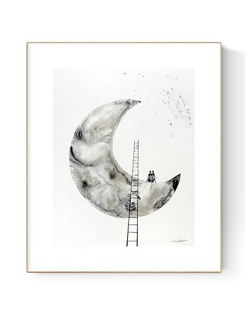 Grafika 40X50 cm wykonana ręcznie, MiniMalArt