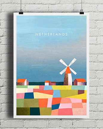 Plakat Holandia - pola kwiatowe, minimalmill