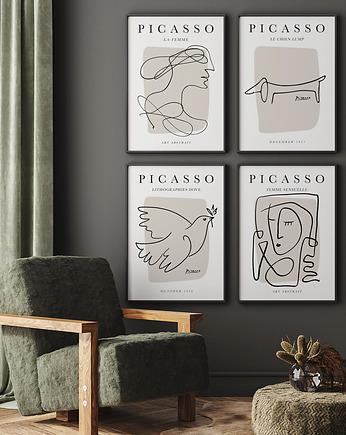 Zestaw plakatów Picasso  Sztuka  - gotowa ściana, HOG STUDIO