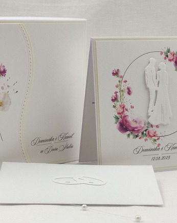 Kartka  ślubna z pudełkiem i kopertą, W83, Anna Art and Crafts