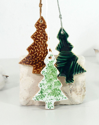 Ceramiczne choinki - komplet ozdób choinkowy, 10FingersArt