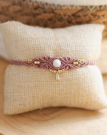 Bransoletka makrama. Makramowa bransoletka z Magnezytem, CocoBizu