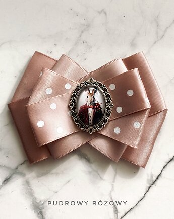 Brosza z Zającem  zamkniętym  pod kaboszonem NEW Wielkanoc, Pudrowy Różowy