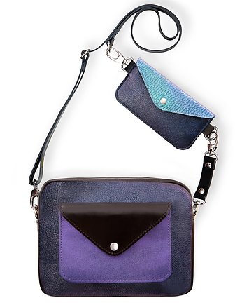 Torebka Double Bag - kosmiczny pył i holo, mięta