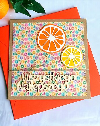 Wszystkiego najlepszego : cytrusy: owocowa kartka, kaktusia