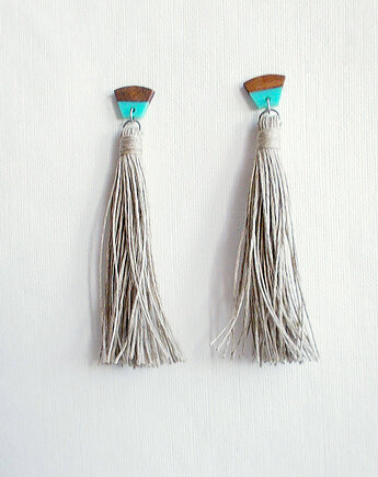 Lazurowe wybrzeże Kolczyki lniane, galeria nuit