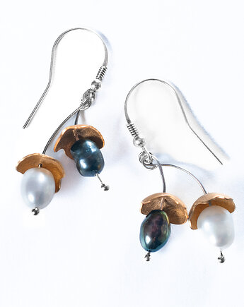 Kolczyki z perłami i mosiądzem.[PK18], Anillito