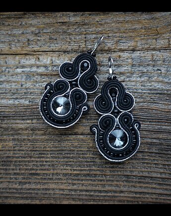 Czarne kolczyki sutasz, Mró Soutache