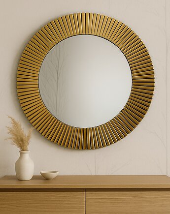 Lustro okrągłe złote dekoracyjne 50cm,60cm,70cm,80cm., Lustro z pasją