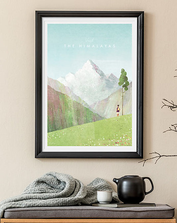 Himalaje - vintage plakat art giclee, minimalmill