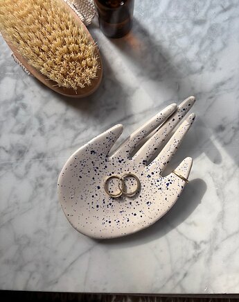 Ceramiczna Łapka Handmade Talerzyk na Biżuterię Niebieskie Ciapki, Maison Fragile