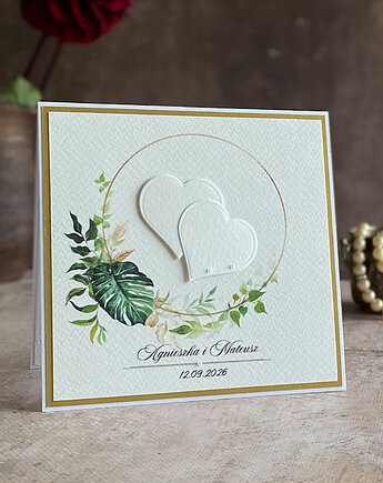 Elegancka kartka na ślub z personalizacją / ALLURE, W 45, Anna Art and Crafts