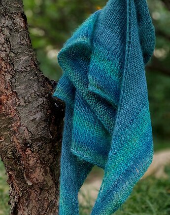 Petrol w chmurach / puchata, agat handmade