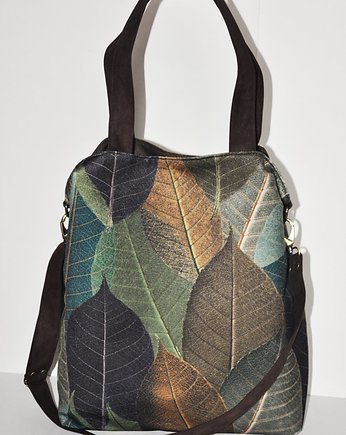 Torba hobo XXL - print liście, PRACOWNIA 166