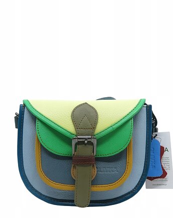 Torebka damska listonoszka skórzana regulowany pasek kolorowa OLIVKA, Olivka Warsaw