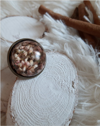 Pierścionek Duża kulka z wrzosem, Figa handmade accessories