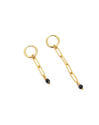 Asymetryczne - kolczyki koła ze stali szlachetnej pozłacanej, Kulka Bransoletki