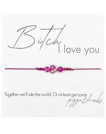 Bi.ch I love you Bransoletka z kamieni naturalnych Kwarc, Jaspis, Rubin, karolina kosior
