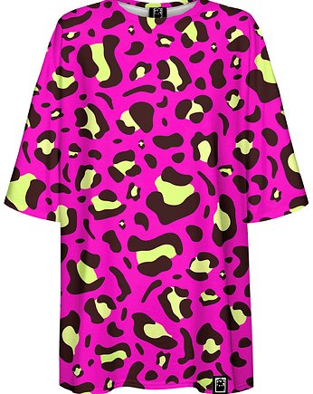 DR.CROW T-shirt Damski Oversize Panterka Pink, DrCrow