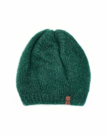 Zielona czapka beretowa z alpaki, Holy Alpaca Knit