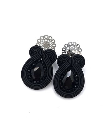 Kolczyki sutasz czarne sztyfty małe codzienne Ella z kryształkami, Katrina Rossa