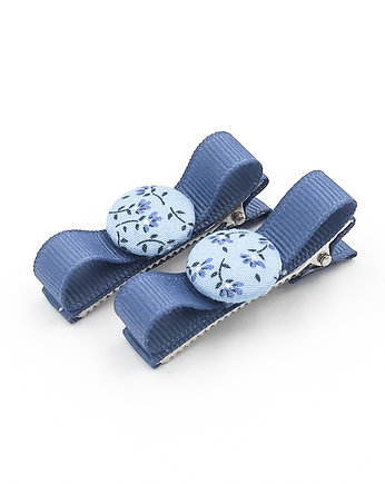 Spinki do włosów Bobbles Bow Blue Little Flowers, Momilio