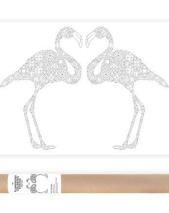 Kryształowe Flamingi - Plakat do Kolorowania, Anna Grunduls Design