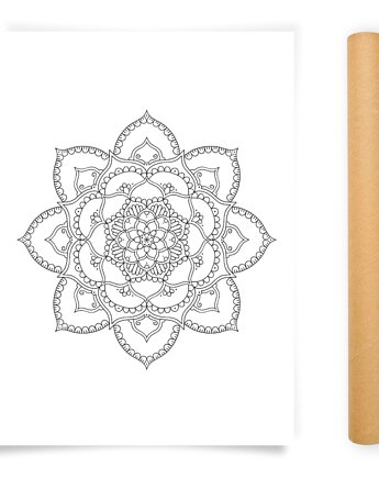 Plakat do Kolorowania Mandala 50x70cm, Anna Grunduls Design