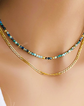 AMAZONIA- Naszyjnik  z Chryzokoli , choker, Anemon Atelier