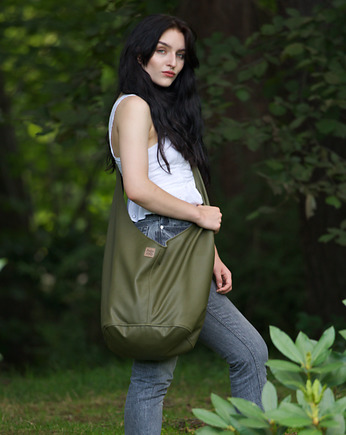 Zielona torba hobo w stylu boho / vegan, hairoo