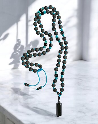 FIKUŚNY naszyjnik męski : jaspis, lawa, onyks - naszyjnik unisex, kaktusia