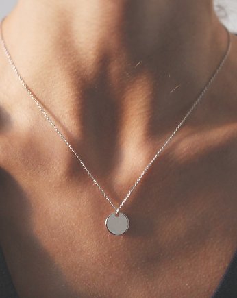 Rhodium Plated Round Tag Necklace, Le Boho Bleu