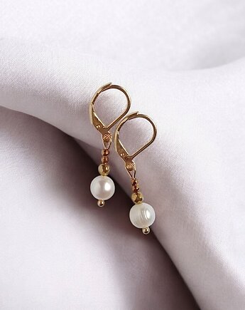 Kolczyki : perły naturalne : drobne kolczyki : bigle zamknięte, kaktusia