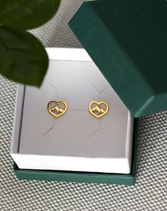 Pozłacane kolczyki górskie serca, Szkatułka Emi