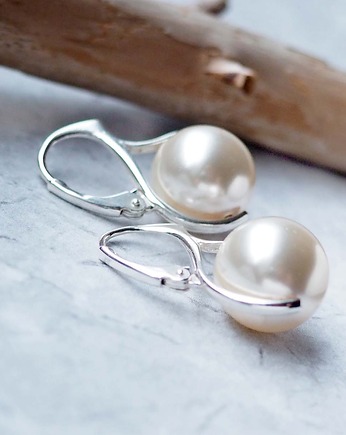 SREBRNE KOLCZYKI Z perłami Swarovskiego, Chodelska Art Studio