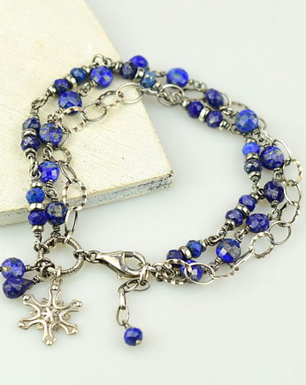 Lapis lazuli w srebrze - bransoletka, Sunflower Kornelia Kubinowska