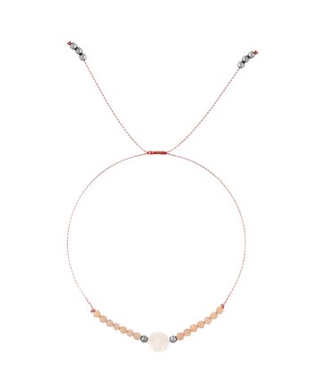 Pastelowa bransoletka miłości na jedwabnej nici - Delicate Pink - Srebrne, Kulka Bransoletki