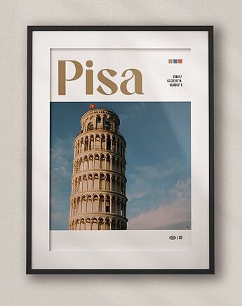 Minimalistyczny plakat Piza Włochy, DAPIDOKA