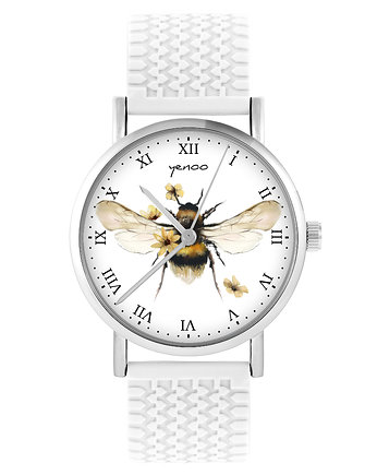 Zegarek - Bee natural - silikonowy, biały, yenoo